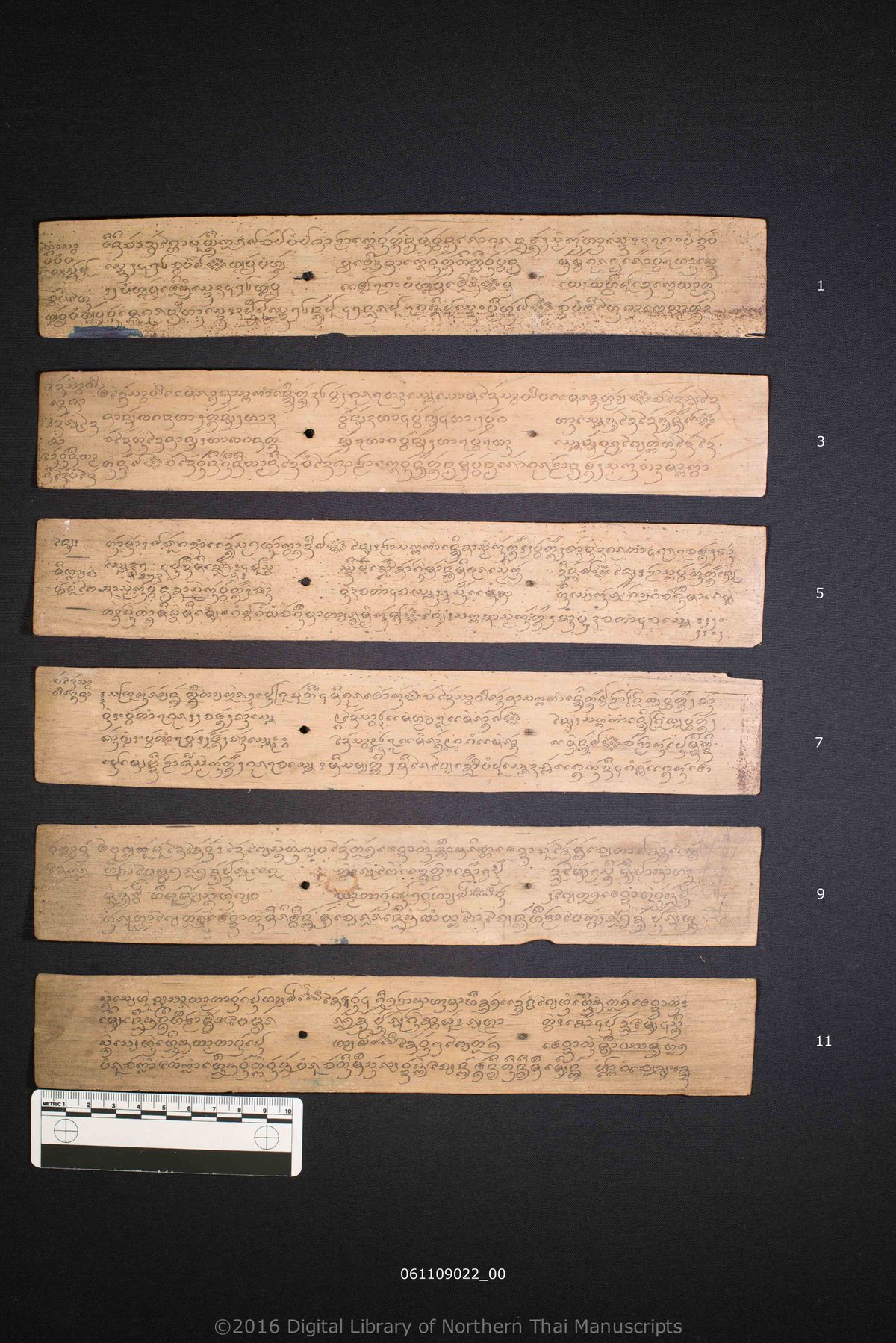 a page of Untitled, a palm-leaf manuscript in Tham Lanna script, held at Wat Phra Koet, Nan