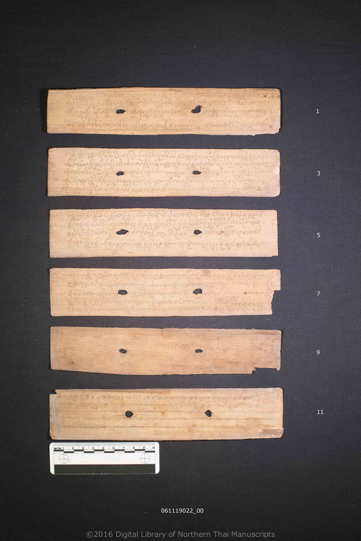 a page of Untitled, a palm-leaf manuscript in Tham Lanna script, held at Wat Phra Koet, Nan
