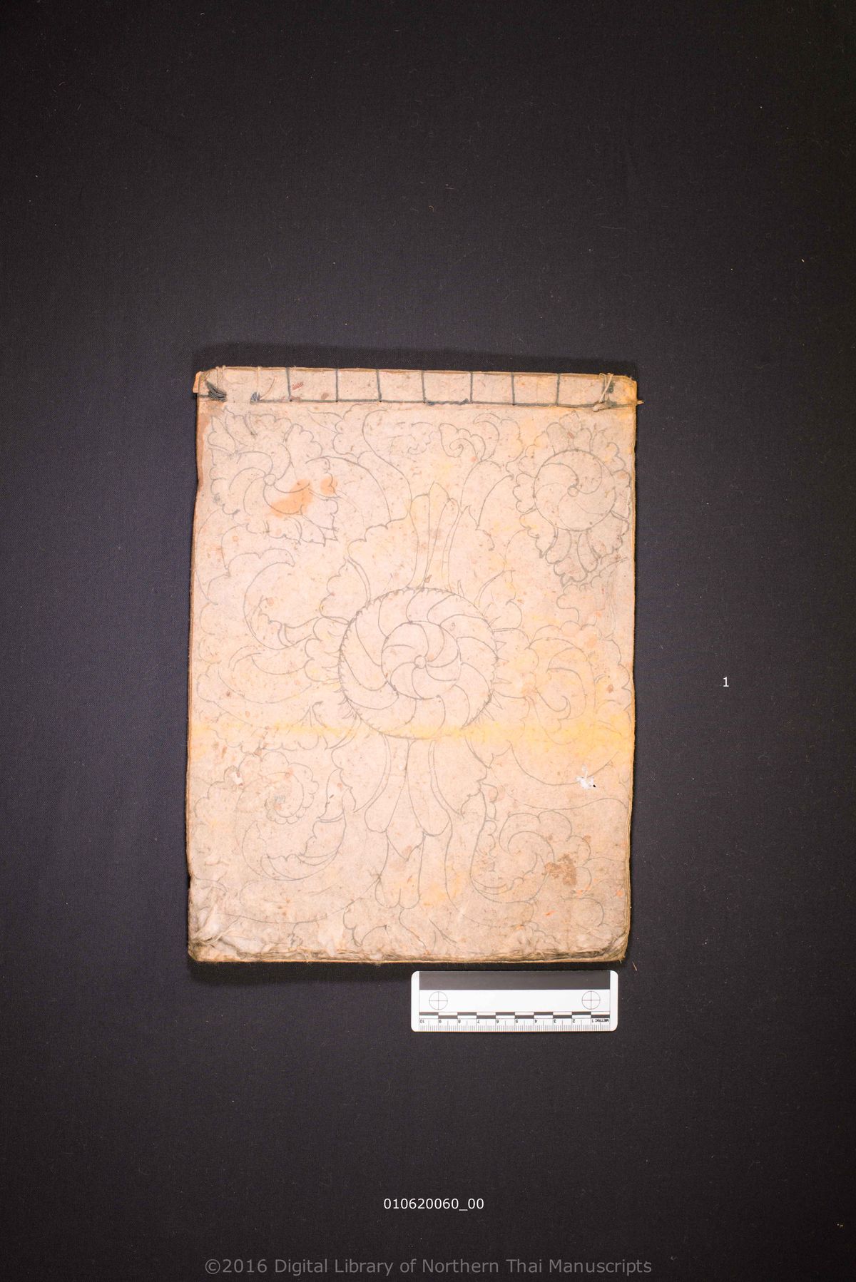 a page of Untitled, a paper manuscript in Tham Lanna script, held at Wat Pa Sak Noi, Chiang Mai
