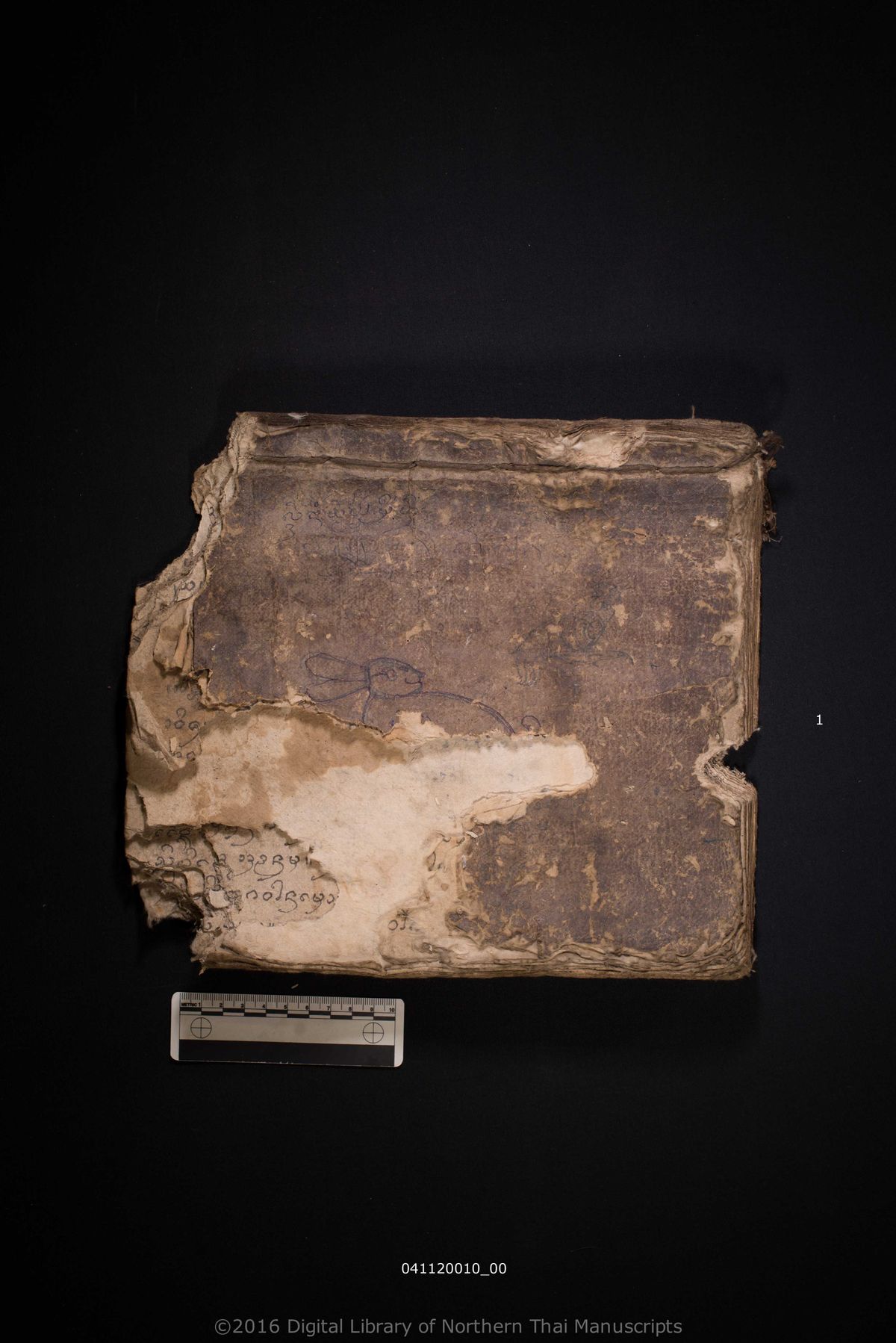 a page of Untitled, a paper manuscript in Tham Lanna script, held at Wat Si Sutthawat, Chiang Rai