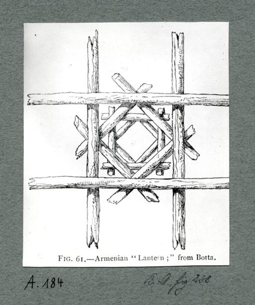 A184: Vergleichsbild: Schema eines Laternen-daches aus Baumstämmen im modernen Armenien (A_184_pos.jpg)