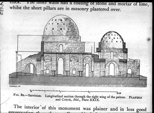 A195: Vergleichsbild: Sarvistan. Längsschnitt durch den rechten Flügel des Palastes (A_195.jpg)