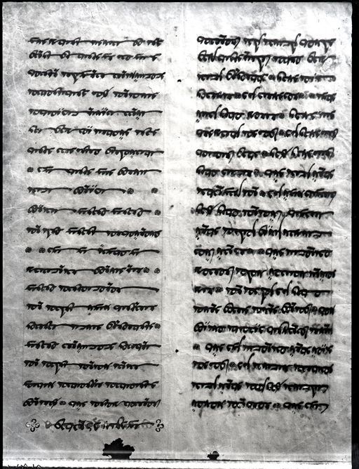 A 209R: Fragment Rückseite ; zweispaltiger altuigurischer buddhistscher Text