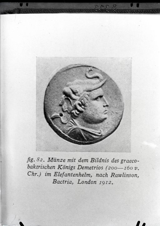 A 323: Vergleichsstück: Münze zur Demonstration eines Elefantenhelms: Bildnis König Demetrios'