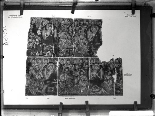A 338: Mehrere Buddhapredigten auf 7 aneinander gelegten Malereiplatten