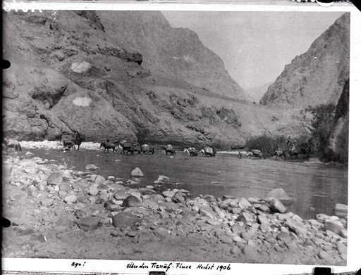 A 646: Albert von Le Coq mit seiner Karawane auf dem Heimweg von Kashgar aus nach Indien