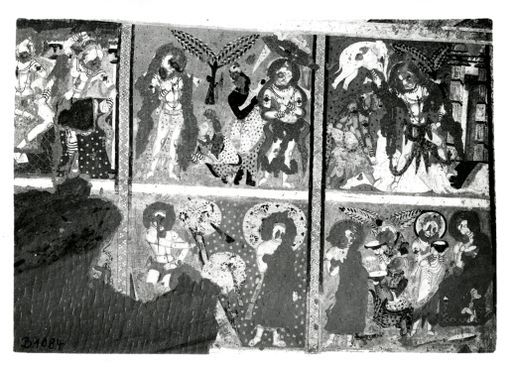 B 1084: Felder mit Szenen aus dem Leben des Buddha (10-12, 29-31)