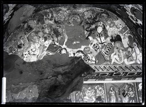 B 1085: Felder mit Szenen aus dem Leben des Buddha: Angriff des Māra