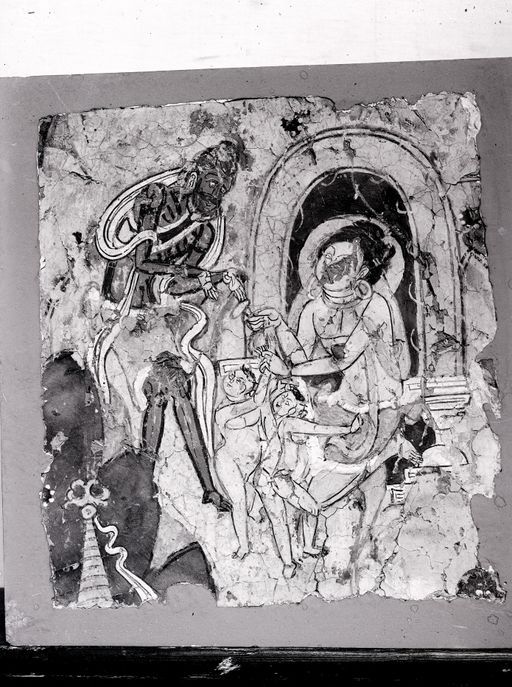 B 114: Viśvantara-Jātaka: der Bodhisattva übergibt seine Kinder dem Brahmanen