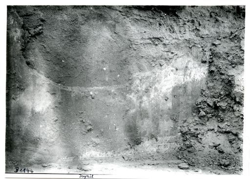 B 1144: Höhlenwand mit Malereiresten und Inschrift (?)
