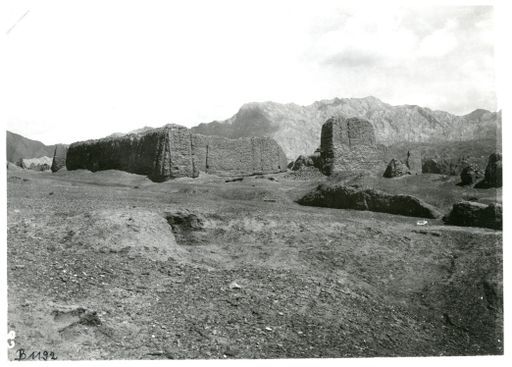 B1192: Hohe Mauern der großen Klosteranlage sowie Bauten davor von Südwesten gesehen (B_1192_pos.jpg)