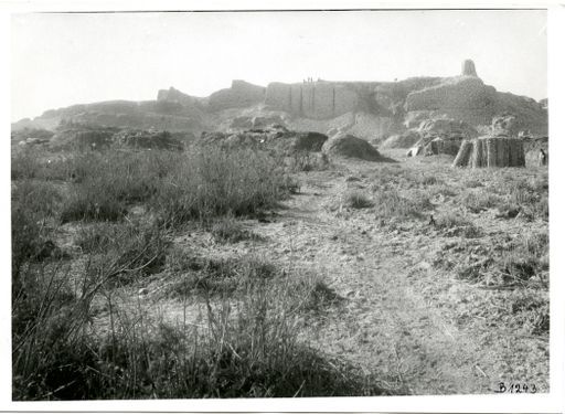 B 1243: Fort mit temporären Strohbauten der Dunganen in der Ebene