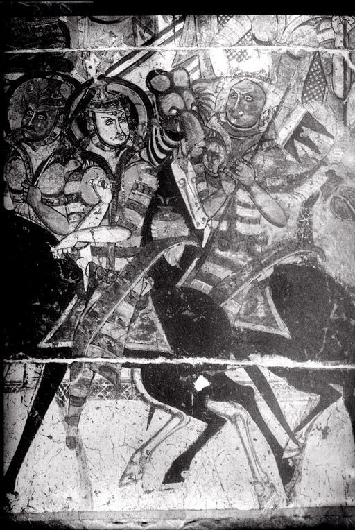 B 126: Detail der Szene: der Verteilung der Reliquien, Reiter