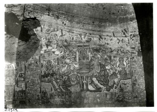 B 1512: Ein alter Mönchs ihockt n Verehrung vor Buddha, Höllendarstellungen