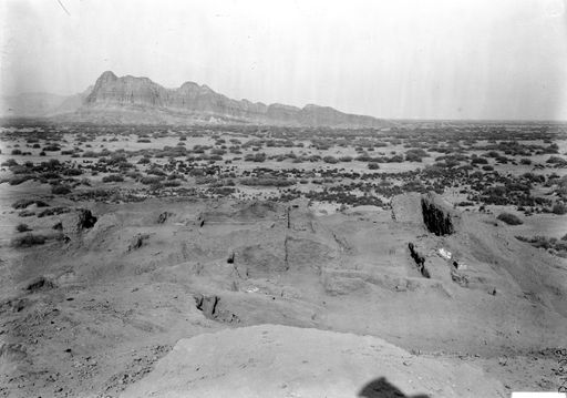 B1627: Nordwestseite des Grabungsgeländes, Blick zum Toqqus Serai. (B_1627_Tumshuk_Tagh.jpg)