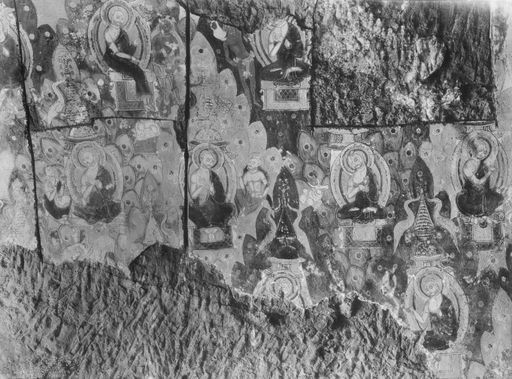 B 1640: Predigt und Legendenszenen in Berglandschaft, Einritzungen zur Abnahme