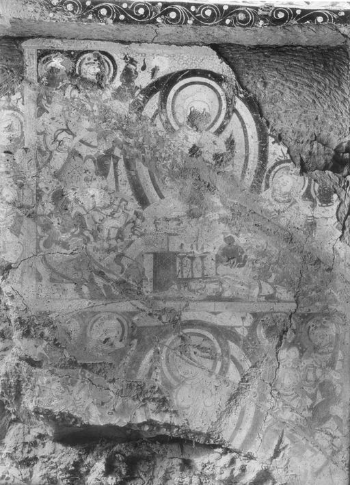 B 1642: Predigt und Verehrungsszenen: Shuddhodana liegt vor Buddha