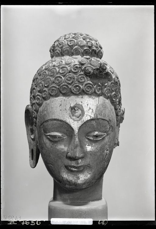 B 2643: Köpfchen eines Buddha Frontalansicht