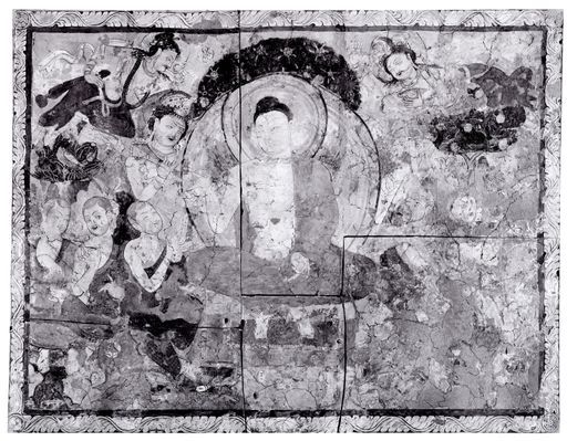 C 121: Buddha-Predigt vor Mönchen und Vajrapāṇi