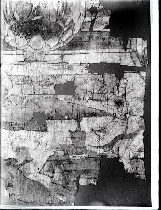C 76: Fragmentarische Tempelfahne: Wasser- Mond-Avalokiteśvara