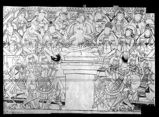 T 232: Grünwedels Nachzeichnung der Reliquienverteilung durch Droṇa