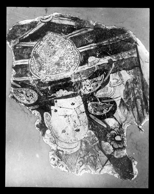 T 256: Stifterin, Kopf einer uigurischen Fürstin mit Phoenix im Hut