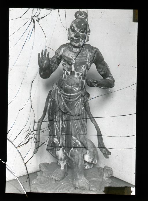 T 337: Große Statue eines Tempelwächters; Japan, Holz bemalt,Sammlung Adolf Fischer, verschollen