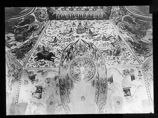 T 375: Vergleichsstück: Höhlentempel 77 zu Dun Huang, Kuppel mit Übergang in Zeltdach. Aus P.Pelliot, Les Grottes de Touen-Houang. III, Taf. CLV