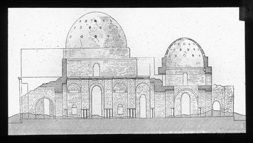 T 380: Vergleichsbild: Kuppelbauten, Rekonstruktionszeichnung