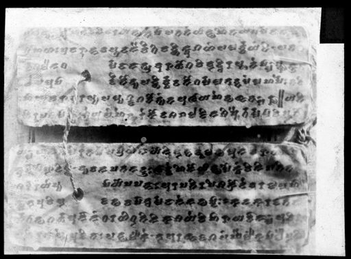 T 394: Zwei Blätter in Brāhmī-Schrift