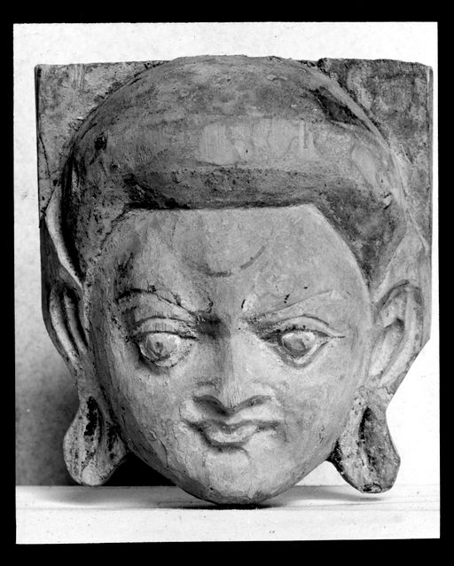 T 408: Bemalter Dämonenkopf