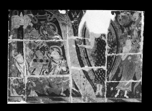 T 512: Die wunderbare Überquerung der Gangā, mehrere Gemäldeplatten vor der Restaurierung, neue Bestimmung: Abschied der Bürger von Vaishali