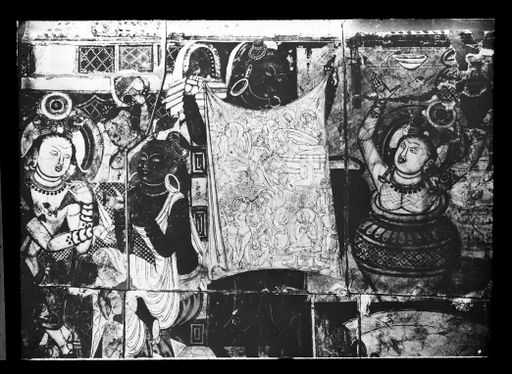 T 533: Großes Detail Verkündung von Gautamas Tod an König Ajātaśatru