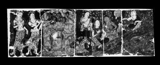 T 534: Fünf Malereiplatten: 2 aus Śroṇakoṭika-Avadāna, 3 aus Maitrakanyaka-Avadāna