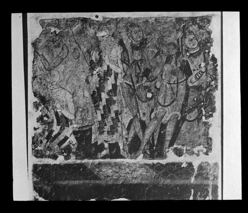 T 550: Gruppe von Brahmanen und Mönchen (zwischen zwei Predigtszenen)