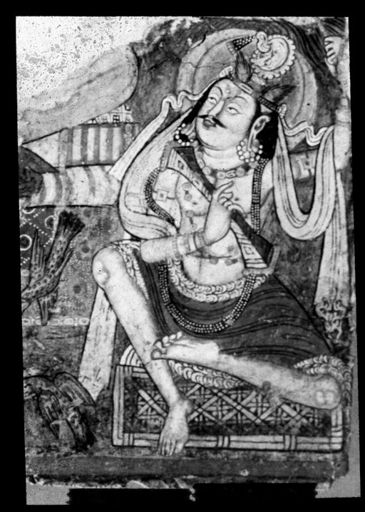 T 561: Vajrapāṇi neben Buddhas Thron, Teil einer Predigtszene