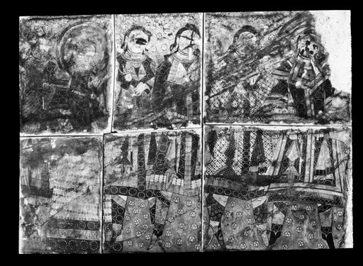 T 572: Königin und fünf Stifter in tocharischer Tracht