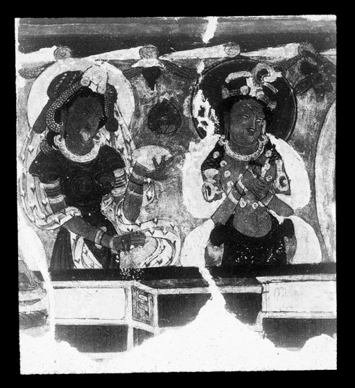 T 583: Götterpaar als Adoranten auf einem Balkon