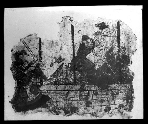 T 599: Bimbisāras Gefangennahme (Szene aus der Amitāyurdhyāna Sūtra)