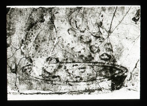 T 619: Gemalte Glas-Schale mit Kreismuster