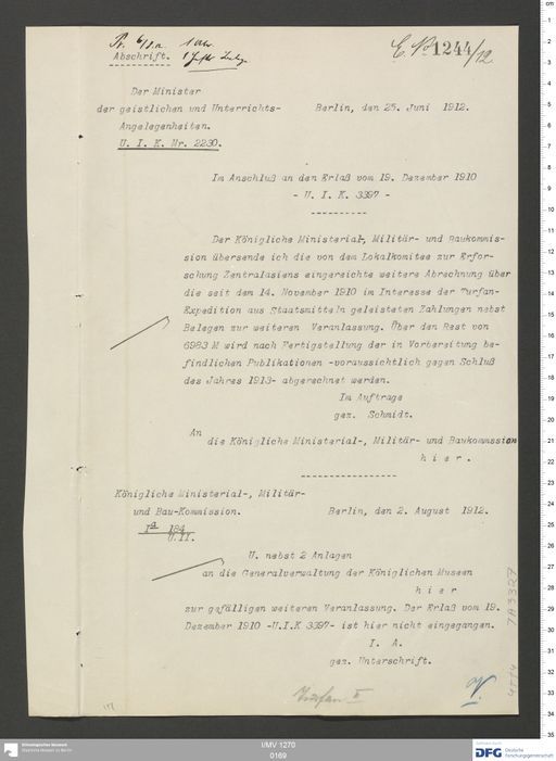 Acta XI (Turfan) | (I/MV 1270 0169)