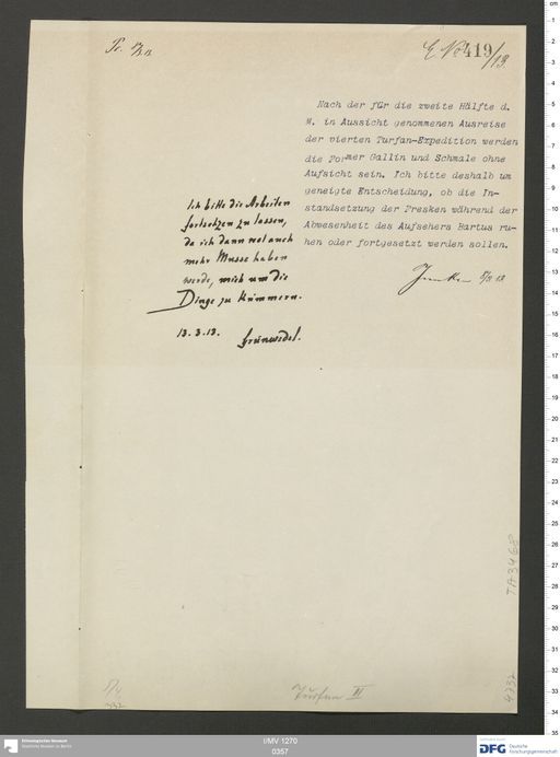 Acta XI (Turfan) | (I/MV 1270 0357)