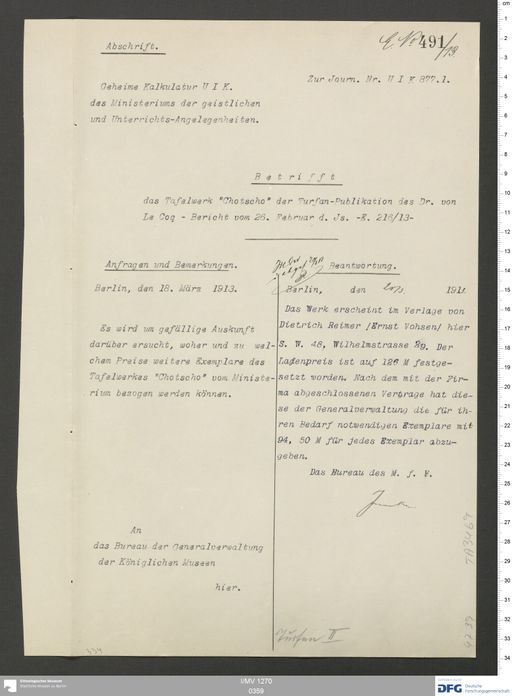 Acta XI (Turfan) | (I/MV 1270 0359)