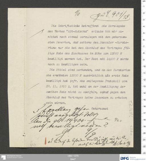 Acta XI (Turfan) | (I/MV 1270 0447)