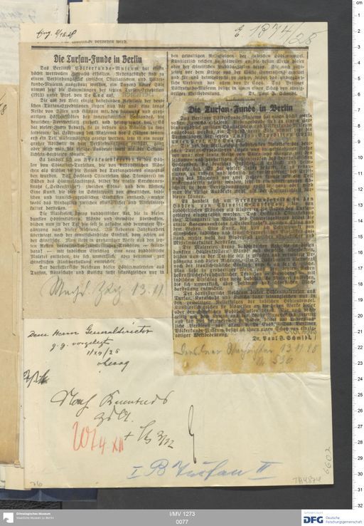 Acta XIV (Turfan) | (I/MV 1273 0077)