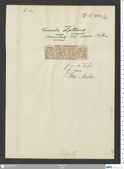 Acta XV (Turfan) | (I/MV 1274 0133)