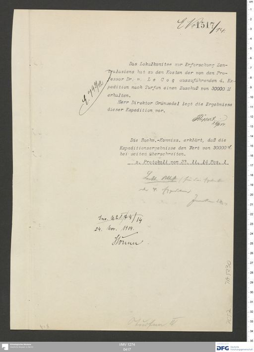 Acta XV (Turfan) | (I/MV 1274 0417)