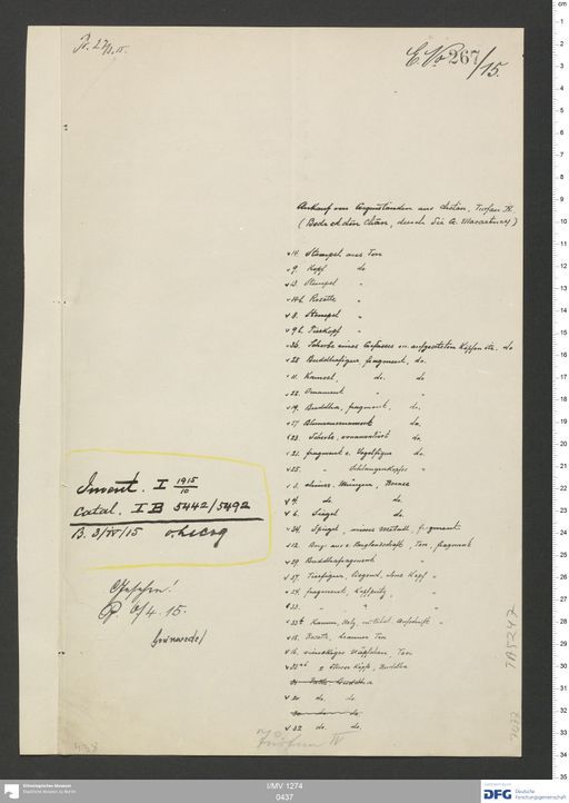 Acta XV (Turfan) | (I/MV 1274 0437)