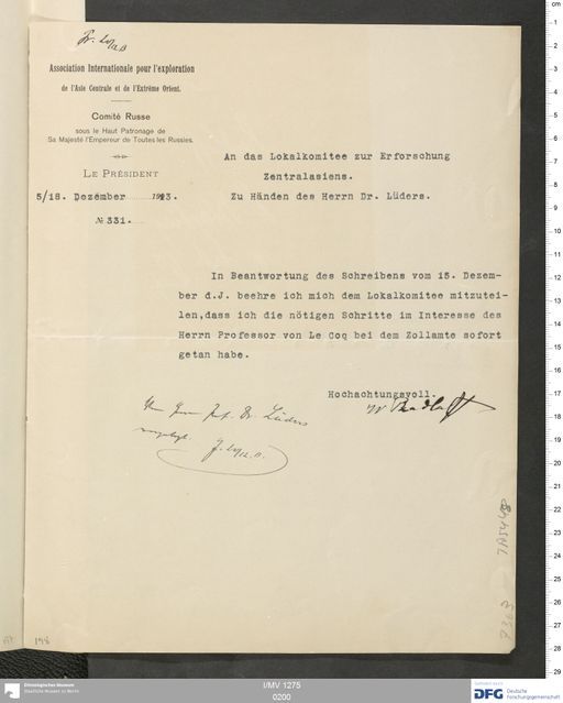 Acta XVI (Turfan) | (I/MV 1275 0200)