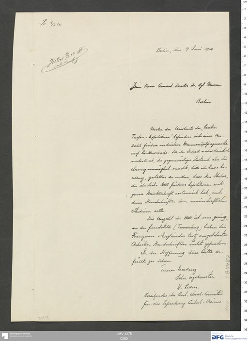 Acta XVI (Turfan) | (I/MV 1275 0250)